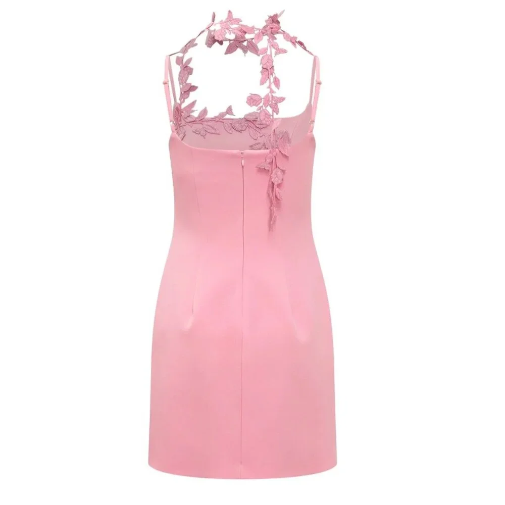 Blumarine Floral Embroidered Slip Dress Style 2A206A in Pink - Picture 4 of 6